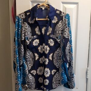 Express Blue and White Portofino Shirt